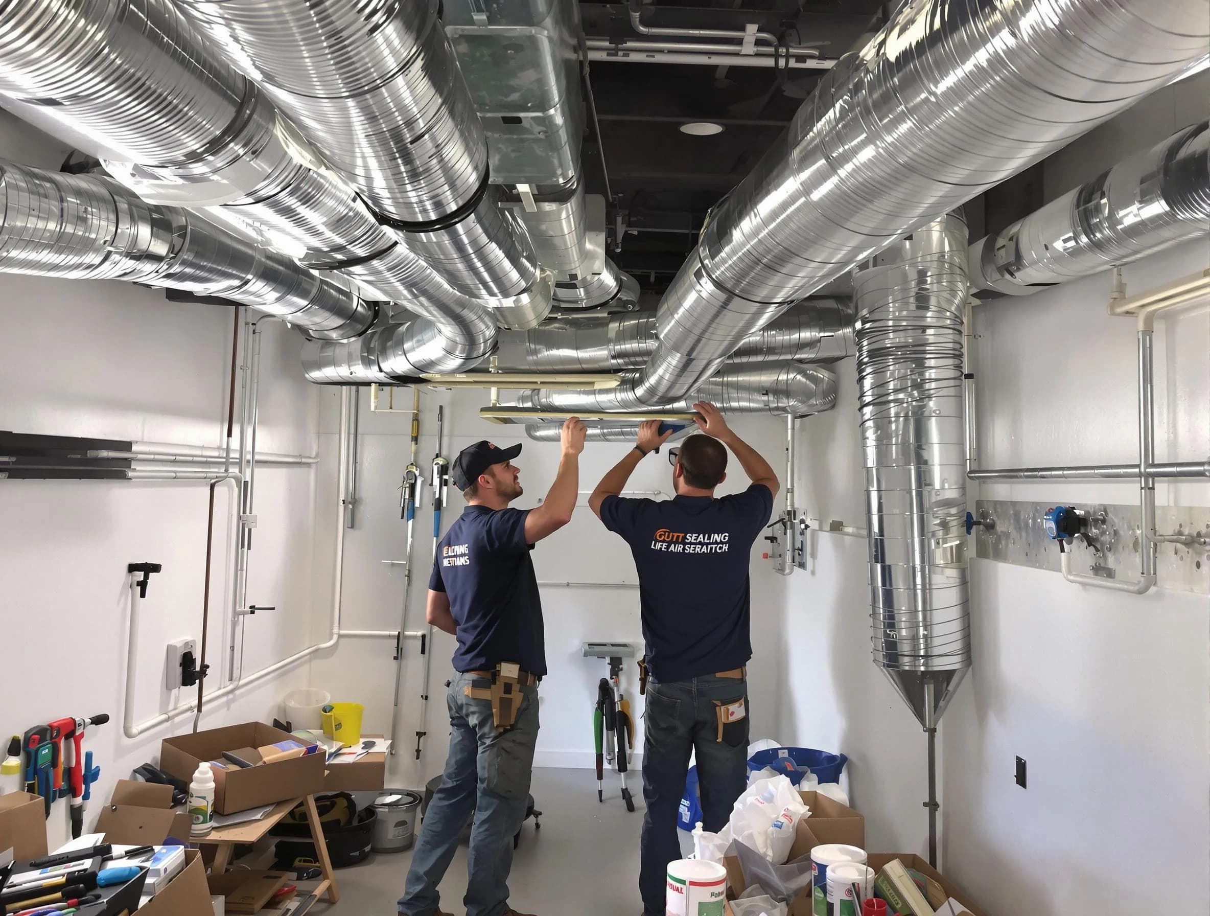Aurora Air Duct Cleaning technician applying professional duct sealing solutions in Aurora