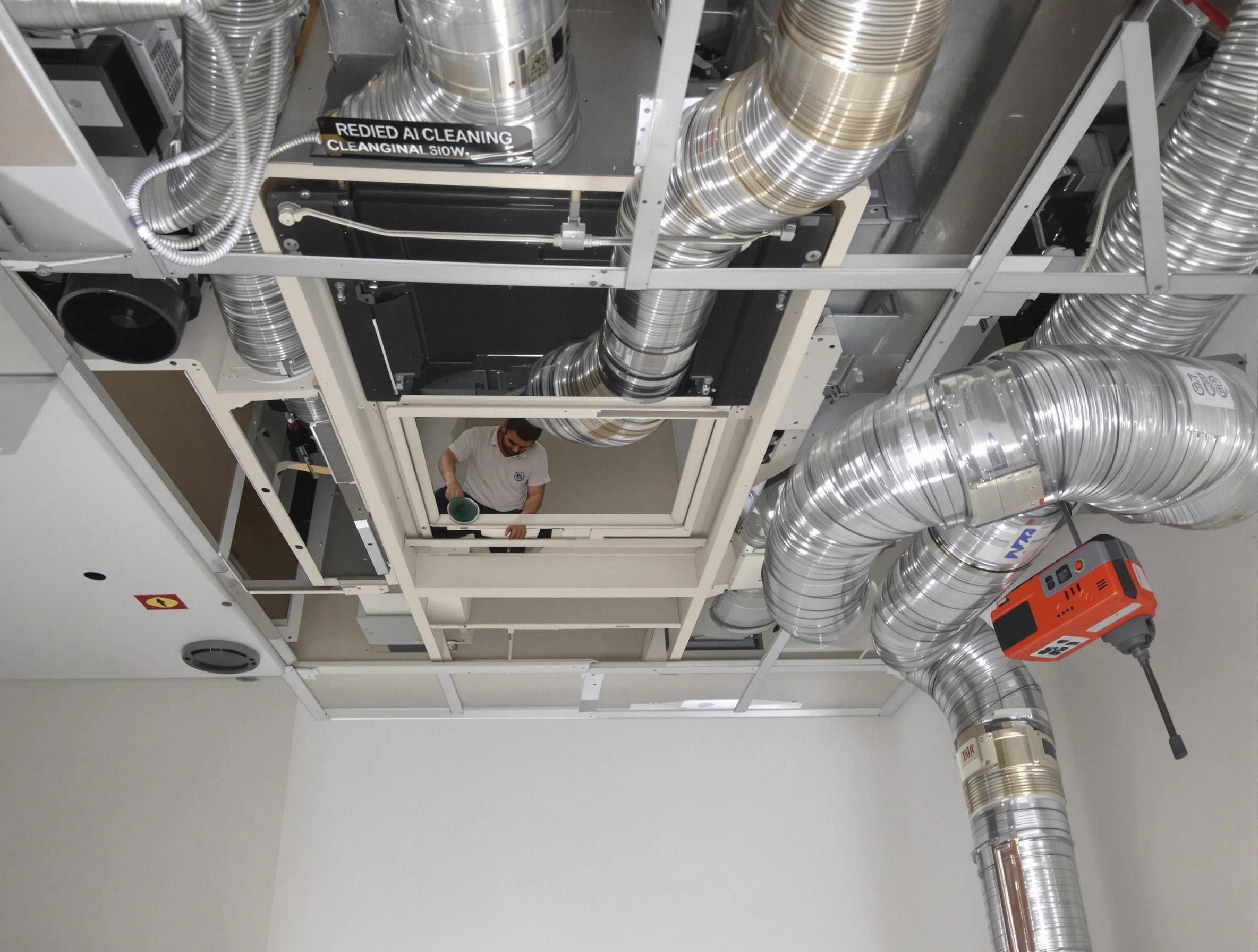 Aurora Air Duct Cleaning technician performing detailed central duct system cleaning in Aurora