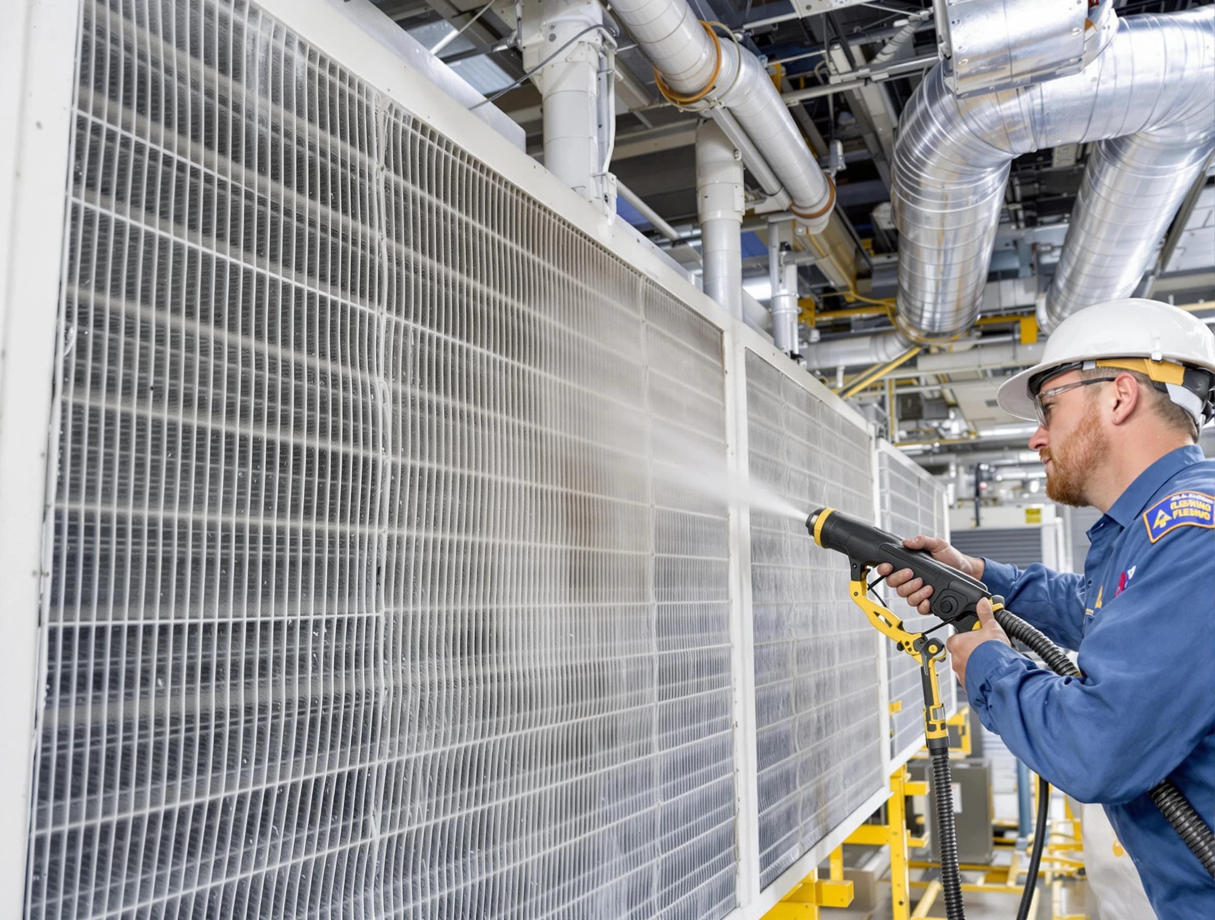 Professional commercial coil cleaning by Aurora Air Duct Cleaning in Aurora