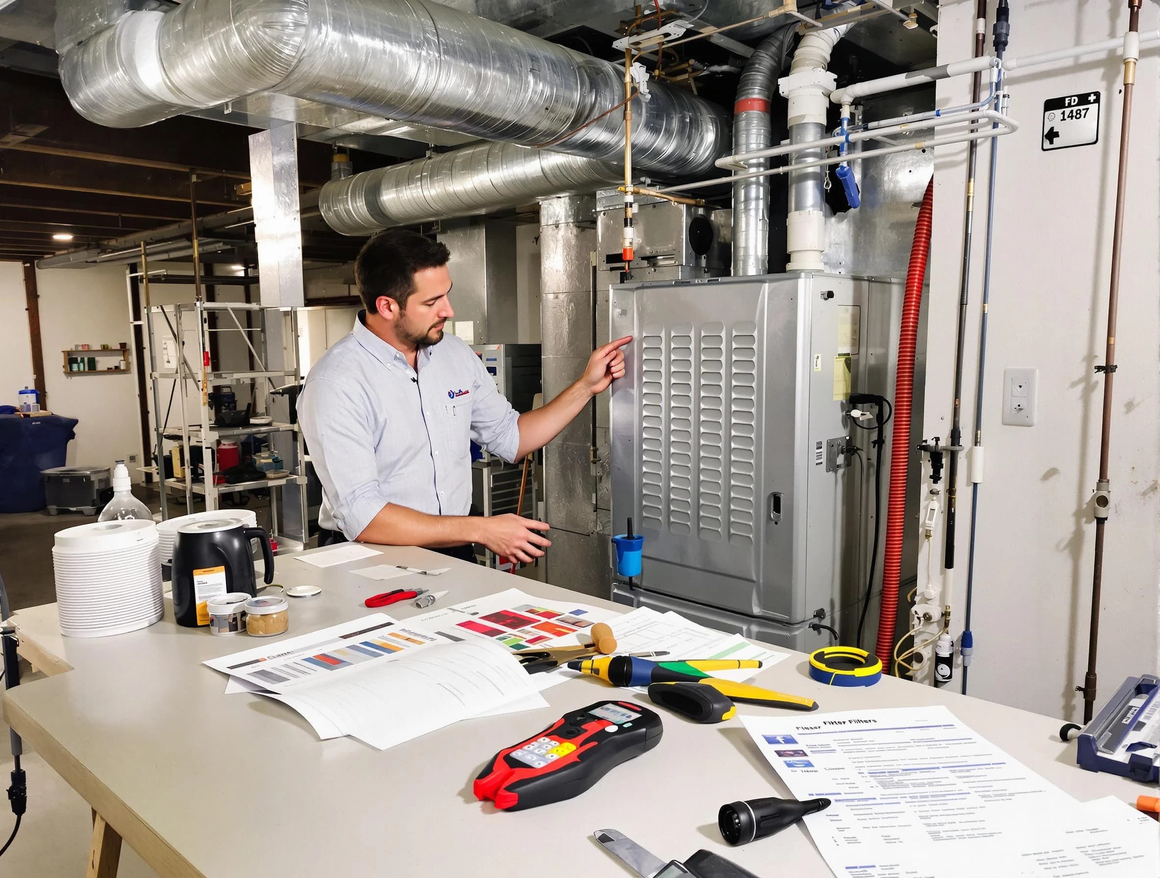 Aurora Air Duct Cleaning inspector conducting detailed filter system evaluation using professional diagnostic tools in Aurora