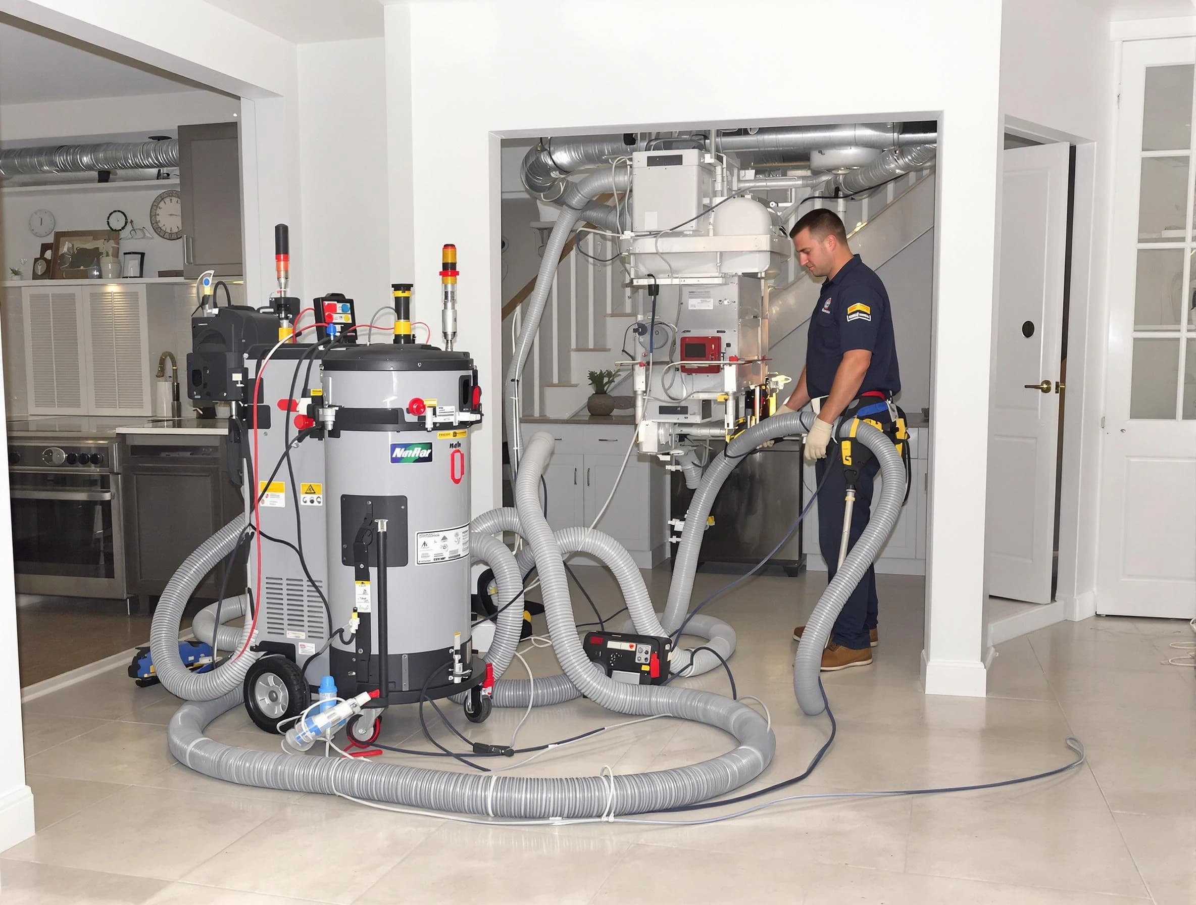 Aurora Air Duct Cleaning technician operating negative pressure cleaning equipment for thorough duct maintenance in Aurora