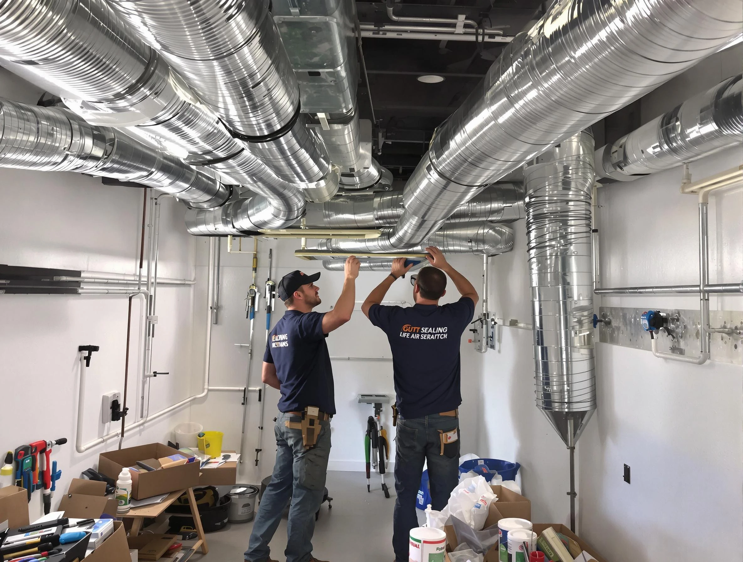 Aurora Air Duct Cleaning technician applying professional duct sealing solutions in Aurora