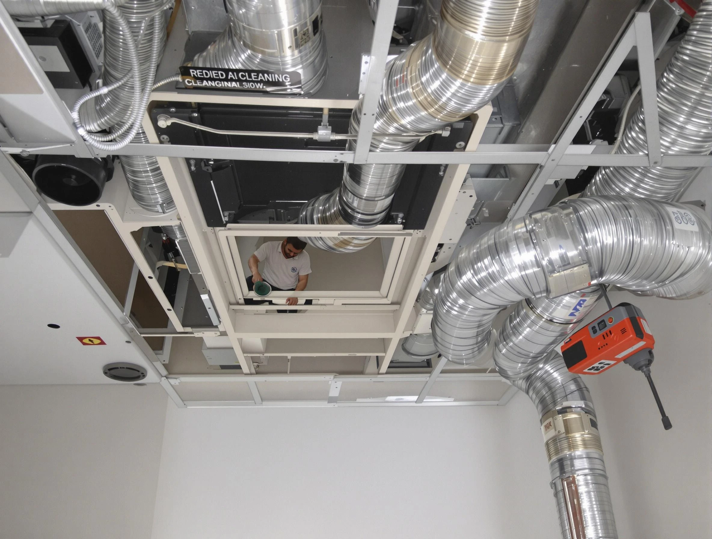 Aurora Air Duct Cleaning technician performing detailed central duct system cleaning in Aurora